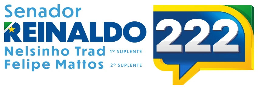 Senador Reinaldo 222. 1º suplente Nelsinho Trad, 2º suplente Felipe Mattos. Abre o site da campanha em nova aba